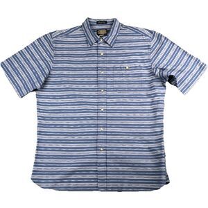 Pendleton Thomas Kay Blue Striped 100 Cotton Button-Up Shirt Men XL Short Sleeve
